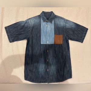 Dsquared2 distressed denim shirt. Made in Italy.